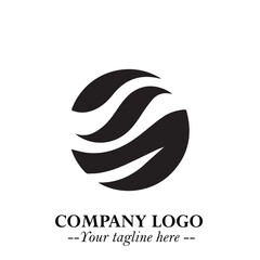 Elegant Black Wave Logo Symbol on a Clean White Background for Modern Minimalist Branding Design Art