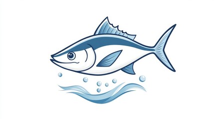 Fototapeta premium 83.Concept = World Tuna Day Modern Vector. Good for World Tuna Day Celebration, Logo, Symbol, Sign, T-shirt, Sticker, Flyer Design. Isolated on White Background. Vector Illustration EPS 10