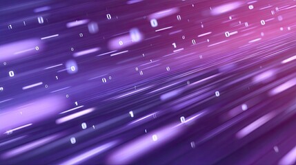 Abstract digital background with flowing binary code and vibrant colors, representing technology, data transfer, and digital innovation in a modern universe.
