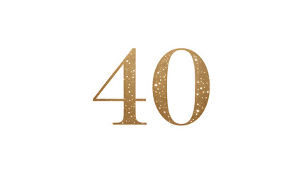 Celebrating a sparkling 40th birthday with these shimmering gold numbers, perfect for party invitations and milestone announcements and decorations