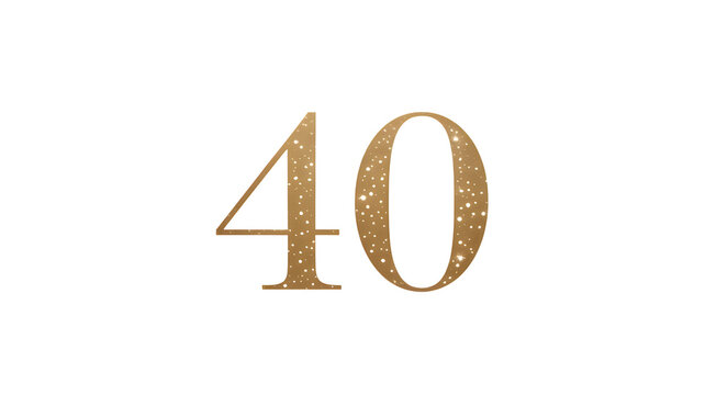 Celebrating a sparkling 40th birthday with these shimmering gold numbers, perfect for party invitations and milestone announcements and decorations