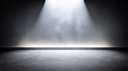 Obraz premium Empty Studio Space with Dramatic Lighting and Textured Walls Perfect for Showcase or Display of Products, Performances, and Creative Installations
