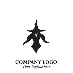 Mystical Black Witch Logo Symbol on White Background for Modern Magical Branding Design Effects