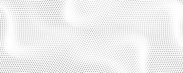 Abstract halftone wave dotted background. Futuristic twisted grunge pattern, dot, circles