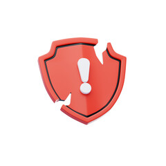 Broken Shield 3D Icon