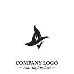 Mystical Black Witch Logo Symbol on White Background for Modern Magical Branding Design Effects