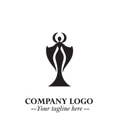 Mystical Black Witch Logo Symbol on White Background for Modern Magical Branding Design Effects
