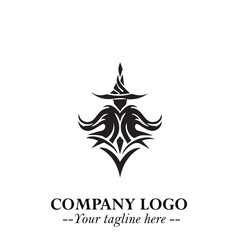 Mystical Black Witch Logo Symbol on White Background for Modern Magical Branding Design Effects