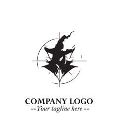 Mystical Black Witch Logo Symbol on White Background for Modern Magical Branding Design Effects