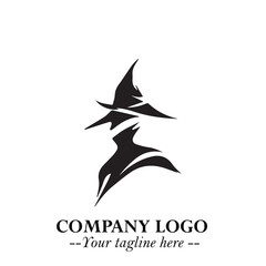Mystical Black Witch Logo Symbol on White Background for Modern Magical Branding Design Effects