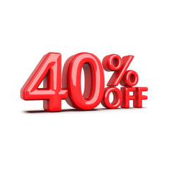 Red 40 Percent Off Sale Discount Price Tag 1.