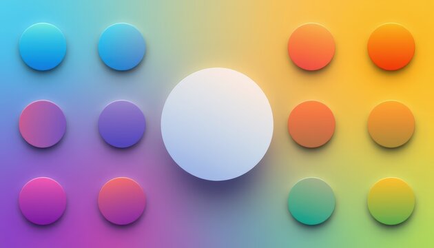 Strategic data canvas concept. Abstract circular shapes with gradient colors on a vibrant background.