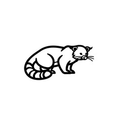 Stylized Raccoon Line Art Vector Icon