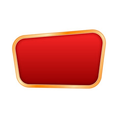 Red Blank Banner with Golden Border.