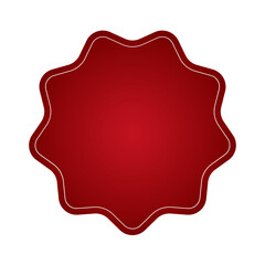 Red Starburst Badge with Golden Outline.