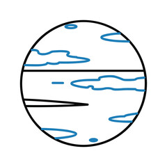 Minimalist Blue Planet with Atmospheric Bands Icon © Nasima