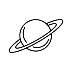 Saturn Planet Line Icon