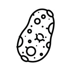 Asteroid or Meteoroid Icon with Craters