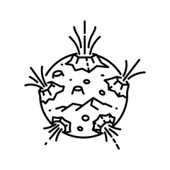 Volcanic Planet or Moon with Erupting Geysers Icon