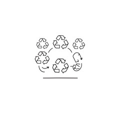 Recycle symbol line art simple modern design