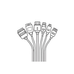 Data Cable line art simple illustration