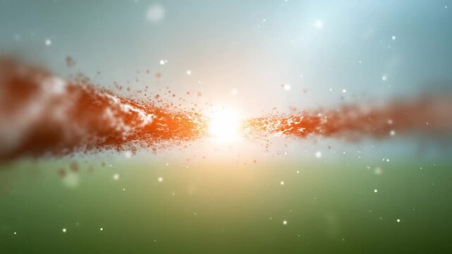 Abstract Celestial Landscape: A mesmerizing panorama of the cosmos unfolds, as particles of energy and light coalesce and create a beautiful view.