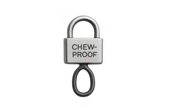 Chew-proof metal pad lock offering security and durability