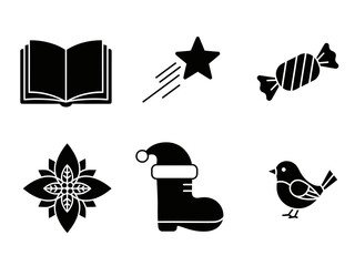 Christmas element icon set