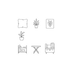Home decor items line art modern style