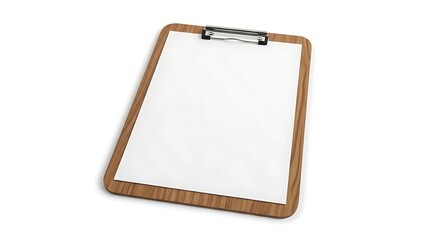 Wooden Clipboard with Blank Paper for Notes or Documents A Simple Organizer Tool for Professionals and Students with Space for Writing