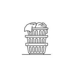 Laundry basket line art sketch illustration style