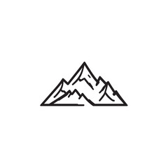 Mountain Peak line art scenic view above clouds
