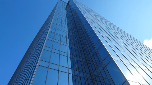 Skyscraper Reflecting Blue Sky