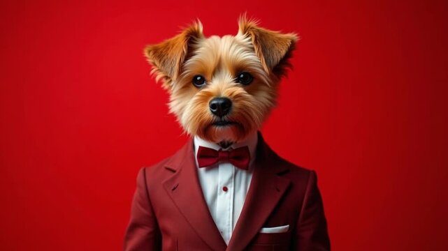 Dog in Elegant Suit for April Fools&rsquo; Day