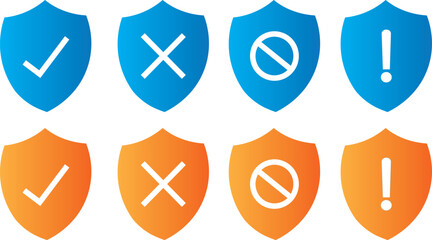 Shield with check mark icon vector, security symbols collection, protection badges,Thin line icons with editable stroke, Privacy protection, data safety, secure access, web security symbols,
