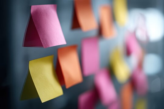 social media campaign planning scene, creative team brainstorming, colorful sticky notes, vibrant office