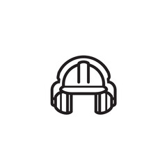 safety gear hard hat line art construction site essentials