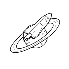Space Shuttle Line Art Exploring The Vast Unknown Universe