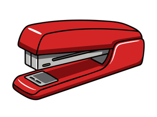 red stapler isolated facing left