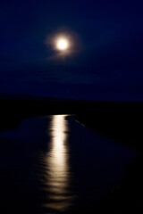 Fototapeta premium Reflection of the moon in the water at night