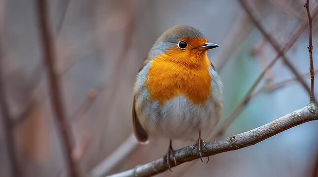 A captivating robin perched on a branch in a natural setting