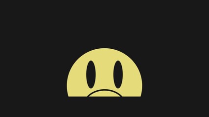 4K footage smile sad angry plaful face emoji in yellow and blush pink loop footage abstract background  - Powered by Adobe