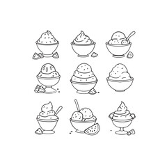 Watermelon Sorbet line art minimal vector style