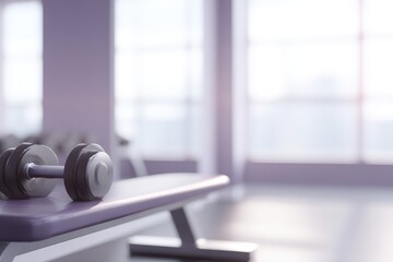 fitness concept featuring gym equipment, modern workout space, motivational atmosphere, clean and bright design