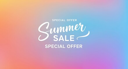 Summer Sale: A vibrant gradient design of the Summer Sale sign, perfect for conveying seasonal deals and promotions.