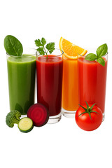Refreshing vegetable and fruit juices healthy drinks