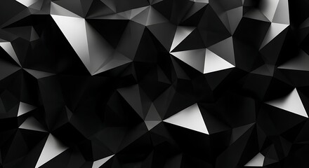 Dramatic Abstract Polygon Mesh A Captivating Background with Dynamic Black & White Facets for Modern Design & Visual Impact