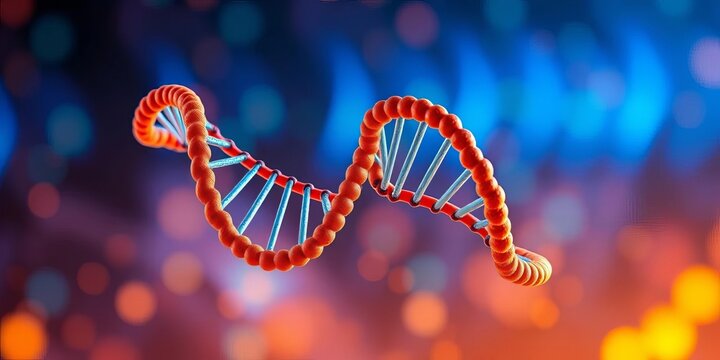 DNA double helix forming a geometric pattern, abstract background,  science background,  technology - Powered by Adobe