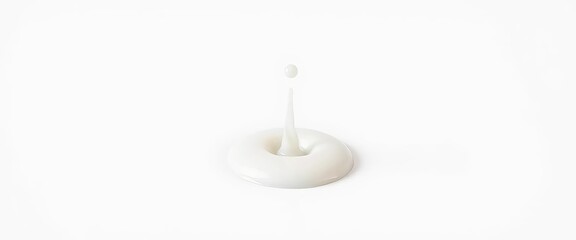 Single droplet of milk splashing, isolated on white background,   clean background,  isolated