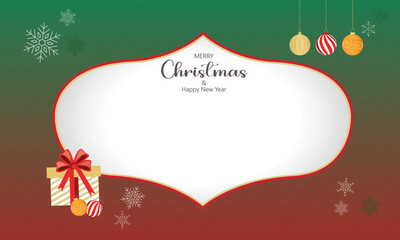 Festive merry Christmas banner frame with customizable blank space for text and greetings.